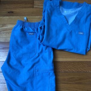 Figs Chambray Scrub Set, Sz Small